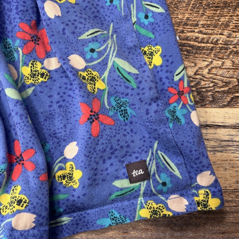 Tea Collection Alpine Wildflowers Wrap Neck Dress Girls 6 Floral Cotton - Picture 6 of 6